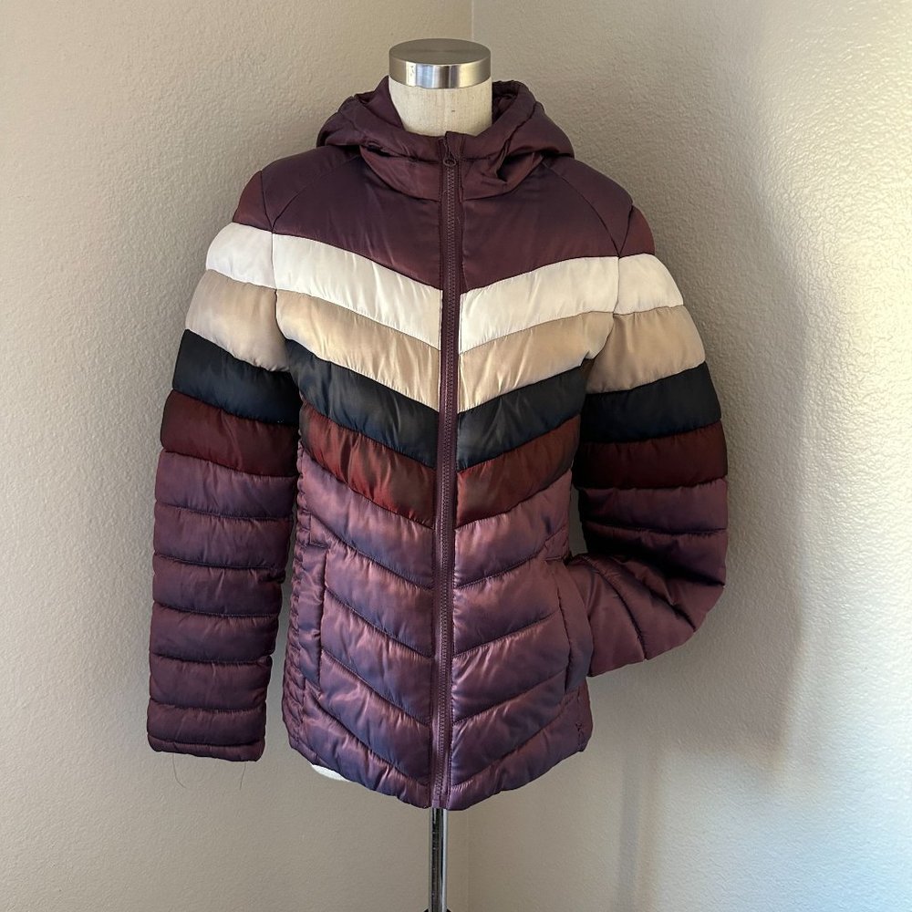 Blanc Noir Multicolor Chevron Puffer Jacket